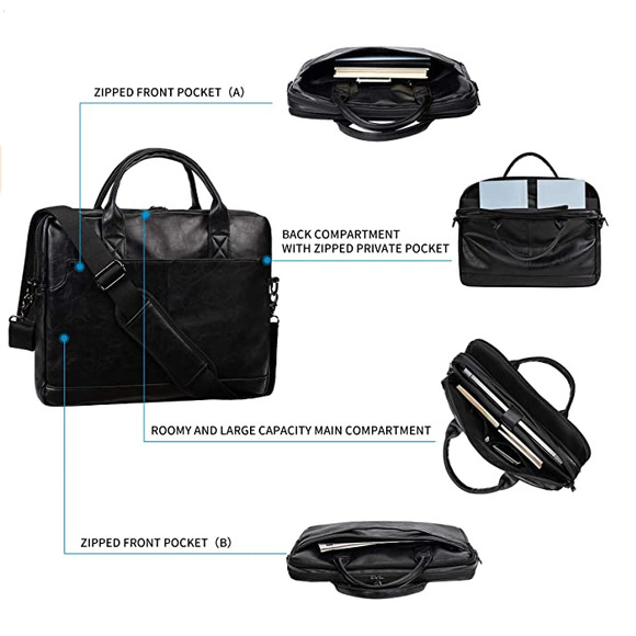 NEW! Stylish Leather Limpton Buisness Satchel - Picture 4 of 7